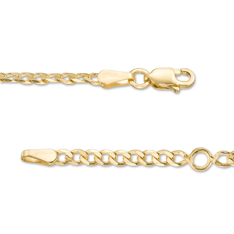 Main Image 3 of Previously Owned - 2.7mm Curb Chain Anklet in 14K Gold - 10"