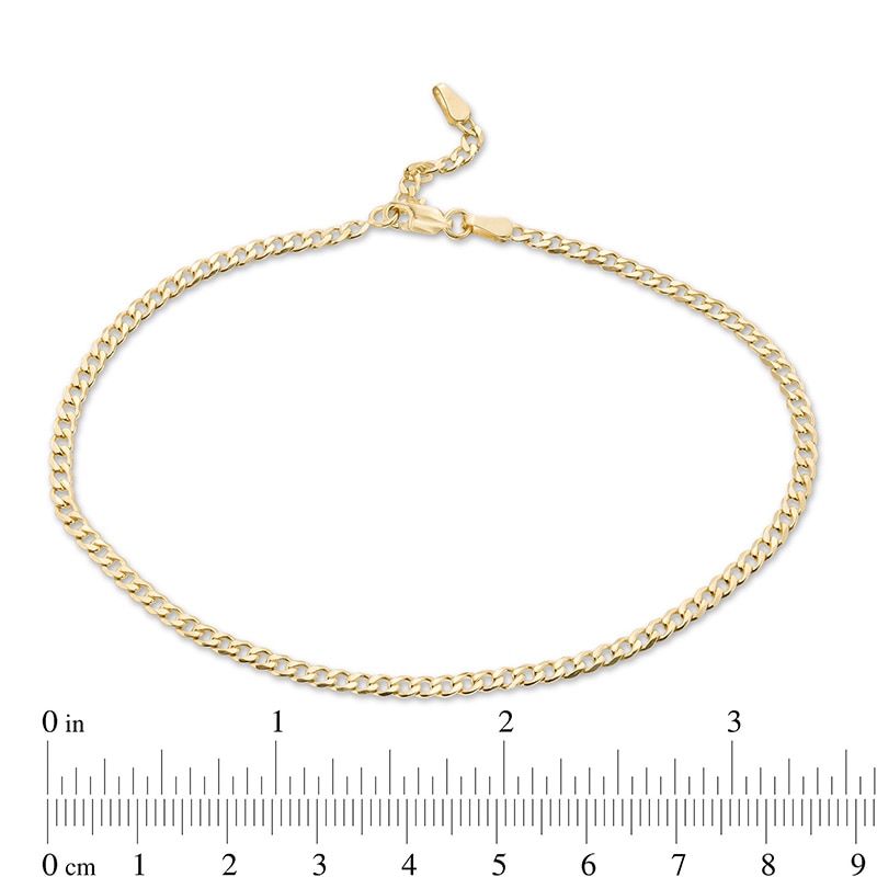 Main Image 4 of Previously Owned - 2.7mm Curb Chain Anklet in 14K Gold - 10"