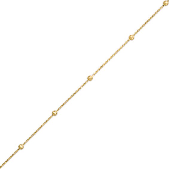 Previously Owned - 2.0mm Diamond-Cut Bead Station Bracelet in 14K Gold - 7.5"