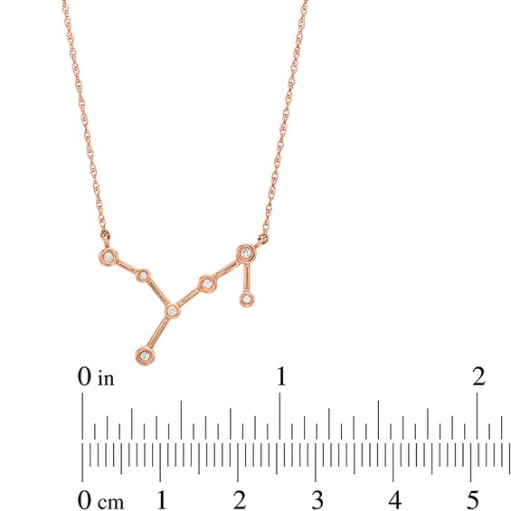 Previously Owned - 1/20 CT. T.w. Diamond Virgo Constellation Bezel-Set Necklace in 10K Rose Gold
