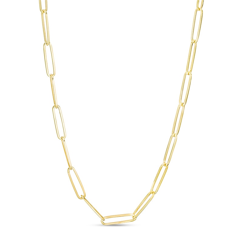 Main Image 1 of Previously Owned - 2.6mm Elongated Link Chain Necklace in Solid 14K Gold - 24&quot;