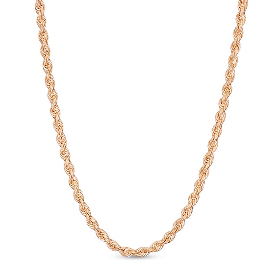 Previously Owned - 2.3mm Rope Chain Necklace in Hollow 14K Rose Gold - 18"