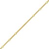 Thumbnail Image 1 of Previously Owned - 025 Gauge Cube Trio Saturn Chain Anklet in Solid 14K Gold - 10"