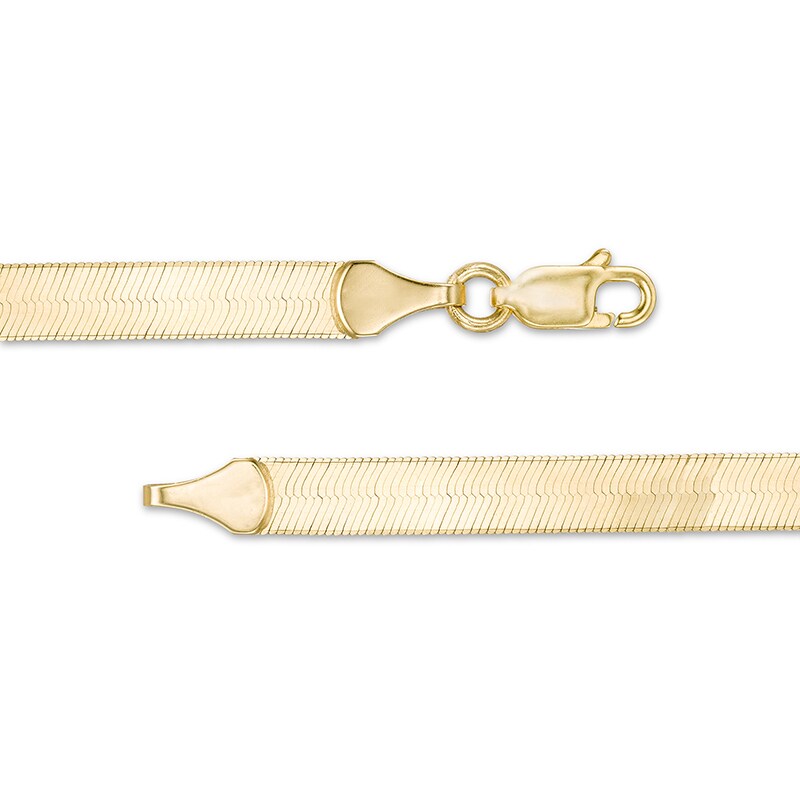 Main Image 3 of Previously Owned - 5.25mm Herringbone Chain Necklace in Solid 14K Gold - 24"