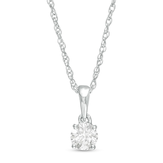 Previously Owned - 1/3 CT. Diamond Solitaire Pendant in 10K White Gold