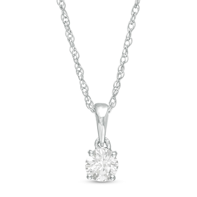 Main Image 1 of Previously Owned - 1/3 CT. Diamond Solitaire Pendant in 10K White Gold