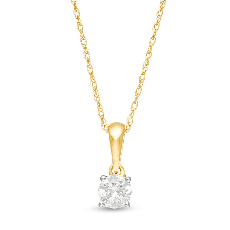 Main Image 1 of Previously Owned - 1/4 CT. Diamond Solitaire Pendant in 10K Gold