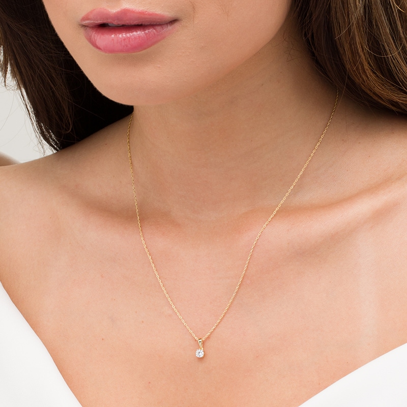 Main Image 2 of Previously Owned - 1/4 CT. Diamond Solitaire Pendant in 10K Gold