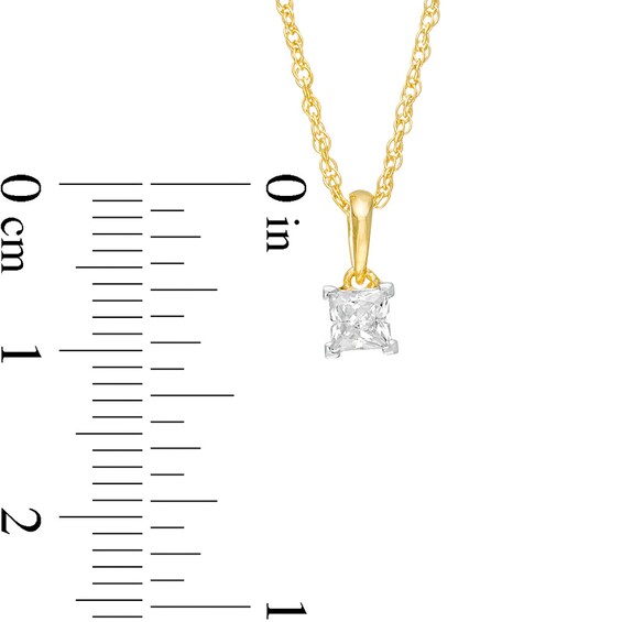 Previously Owned - 1/4 CT. Princess-Cut Diamond Solitaire Pendant in 10K Gold