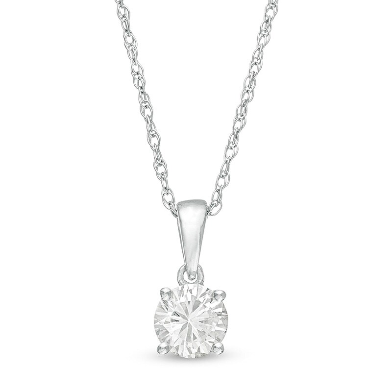 Main Image 1 of Previously Owned - 3/4 CT. Diamond Solitaire Pendant in 10K White Gold