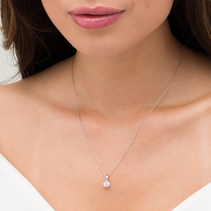 Main Image 2 of Previously Owned - 3/4 CT. Diamond Solitaire Pendant in 10K White Gold