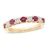 Thumbnail Image 1 of Previously Owned - Ruby and Diamond Accent Nine Stone Ring in 10K Gold - Size 7