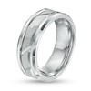 Thumbnail Image 2 of Previously Owned - 8.0mm Multi-Finish Slant Groove Wedding Band in Tungsten