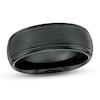 Thumbnail Image 1 of Previously Owned - 8.0mm Satin-Finished Inlay Dome Wedding Band in Tungsten with Black IP