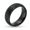 Thumbnail Image 2 of Previously Owned - 8.0mm Satin-Finished Inlay Dome Wedding Band in Tungsten with Black IP
