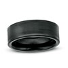 Thumbnail Image 1 of Previously Owned - 8.0mm Brushed Inlay Wedding Band in Tungsten with Black IP