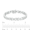 Thumbnail Image 3 of Previously Owned - 1/2 CT. T.W. Diamond "XO" Link Bracelet in Sterling Silver - 7.25"