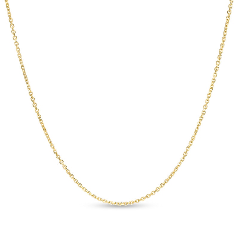Main Image 1 of Previously Owned - 1.1mm Cable Chain Necklace in Hollow 10K Gold - 16"