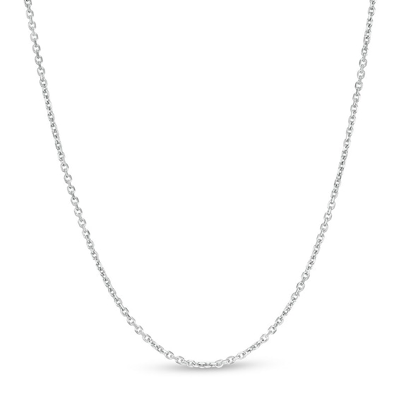 Previously Owned - 1.1mm Cable Chain Necklace in Hollow 10K White Gold - 18"