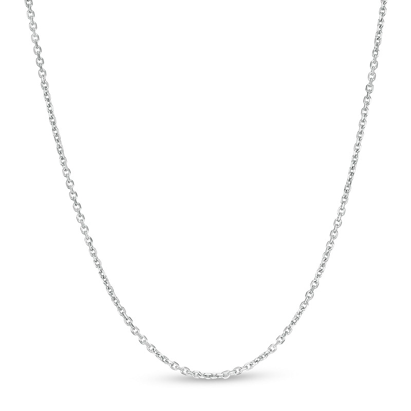 Main Image 1 of Previously Owned - 1.1mm Cable Chain Necklace in Hollow 10K White Gold - 18"