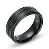 Thumbnail Image 3 of Previously Owned - Men's 8.0mm Hammered Groove Wedding Band in Black IP Tantalum