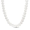 Thumbnail Image 1 of Previously Owned-9.0-10.0mm Freshwater Cultured Pearl Knotted Strand Necklace with Sterling Silver Clasp-18"