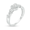Thumbnail Image 3 of Previously Owned - 1/8 CT. T.W. Diamond Heart Frame Filigree Vintage-Style Promise Ring in Sterling Silver