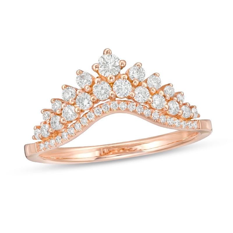 Main Image 1 of Previously Owned - 3/8 CT. T.W. Diamond Tiara Contour Anniversary Band in 14K Rose Gold
