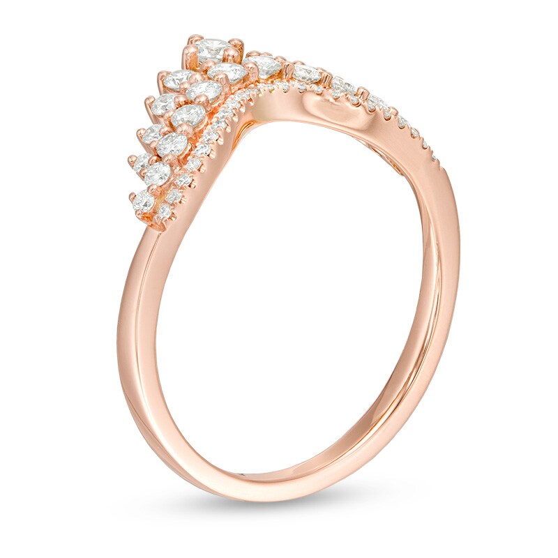 Main Image 3 of Previously Owned - 3/8 CT. T.W. Diamond Tiara Contour Anniversary Band in 14K Rose Gold