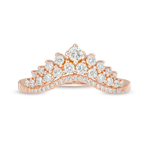 Previously Owned - 3/8 CT. T.w. Diamond Tiara Contour Anniversary Band in 14K Rose Gold