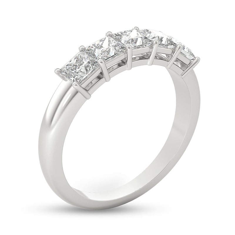 Main Image 2 of Previously Owned - 1 CT. T.W. Princess-Cut Diamond Five Stone Anniversary Band in Platinum