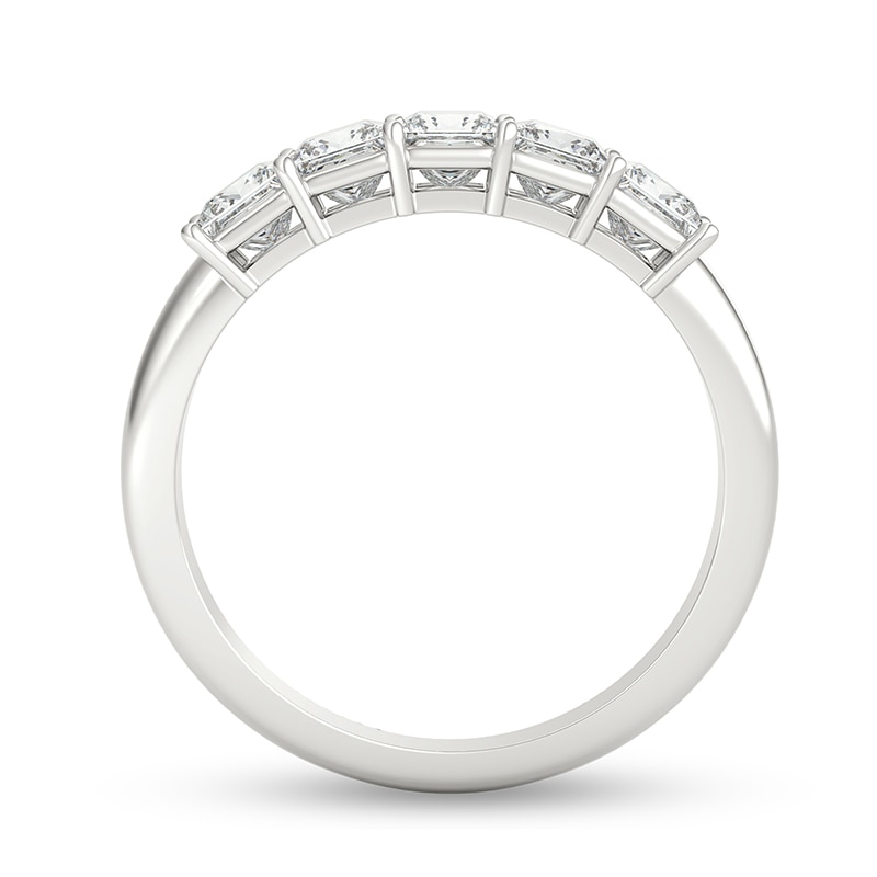 Main Image 3 of Previously Owned - 1 CT. T.W. Princess-Cut Diamond Five Stone Anniversary Band in Platinum