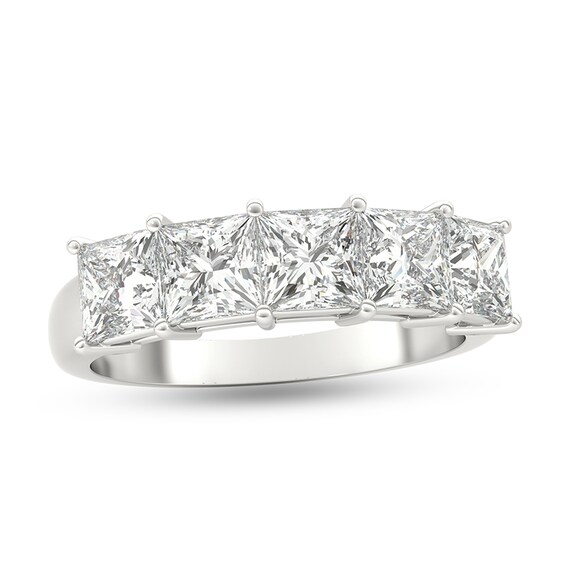 Previously Owned - 2 CT. T.w. Princess-Cut Diamond Five Stone Anniversary Band in Platinum