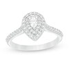 Thumbnail Image 1 of Previously Owned - 1/2 CT. T.W. Pear-Shaped Diamond Double Frame Engagement Ring in 10K White Gold