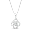 Thumbnail Image 1 of Previously Owned - Diamond Accent Solitaire Celtic Knot Pendant in Sterling Silver