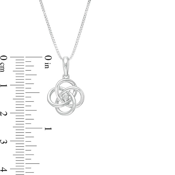 Previously Owned - Diamond Accent Solitaire Celtic Knot Pendant in Sterling Silver