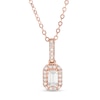 Thumbnail Image 1 of Previously Owned - 1/2 CT. T.W. Emerald-Cut Diamond Frame Pendant in 14K Rose Gold