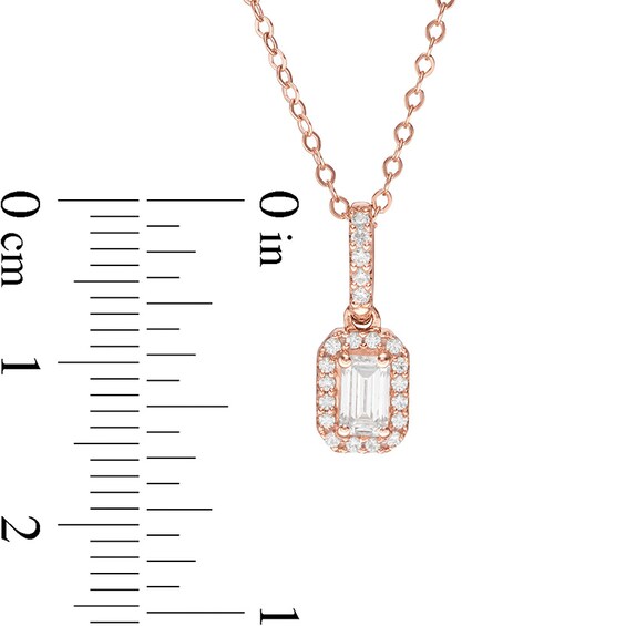 Previously Owned - 1/2 CT. T.w. Emerald-Cut Diamond Frame Pendant in 14K Rose Gold