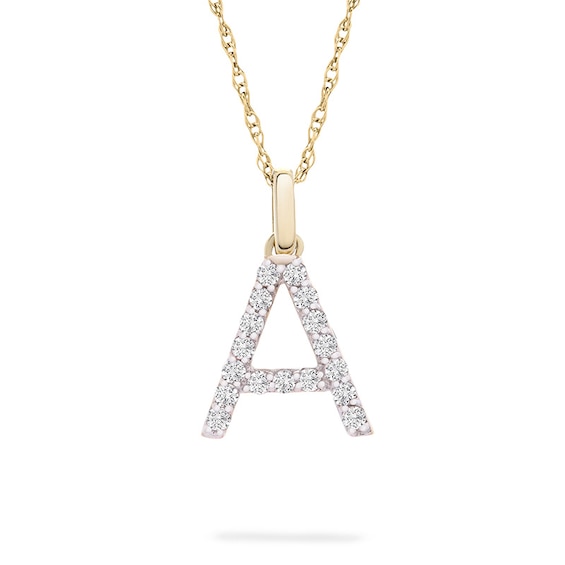 Previously Owned - 1/10 CT. T.w. Diamond "A" Initial Pendant in 10K Gold