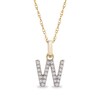 Thumbnail Image 1 of Previously Owned - 1/10 CT. T.W. Diamond "W" Initial Pendant in 10K Gold