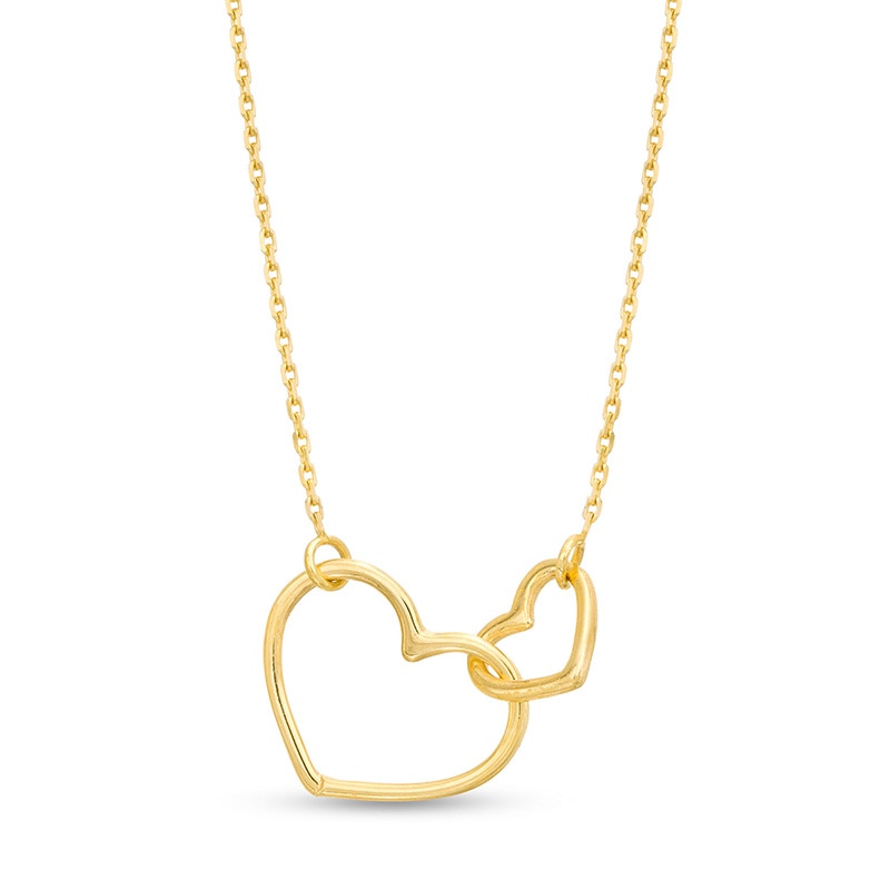 Main Image 1 of Previously Owned - Interlocking Hearts Necklace in 14K Gold