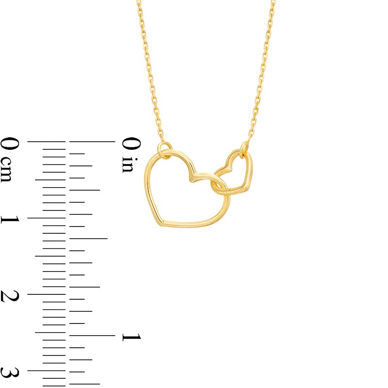 Main Image 4 of Previously Owned - Interlocking Hearts Necklace in 14K Gold