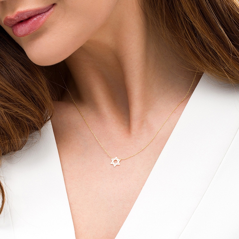 Main Image 2 of Previously Owned - Star of David Necklace in 14K Gold