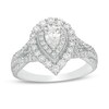 Thumbnail Image 1 of Previously Owned - 1 CT. T.W. Pear-Shaped Diamond Frame Split Shank Vintage-Style Engagement Ring in 14K White Gold
