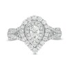 Thumbnail Image 4 of Previously Owned - 1 CT. T.W. Pear-Shaped Diamond Frame Split Shank Vintage-Style Engagement Ring in 14K White Gold