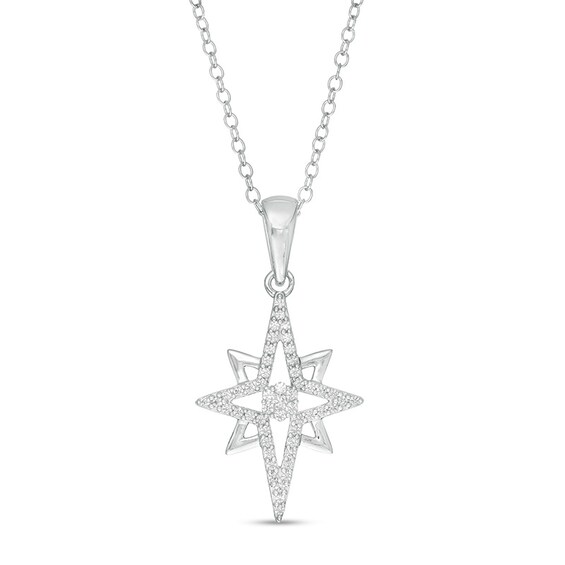 Previously Owned - 1/5 CT. T.w. Diamond North Star Pendant in Sterling Silver