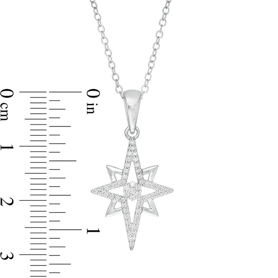 Previously Owned - 1/5 CT. T.w. Diamond North Star Pendant in Sterling Silver