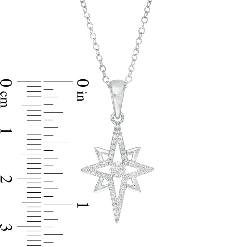 Main Image 3 of Previously Owned - 1/5 CT. T.W. Diamond North Star Pendant in Sterling Silver