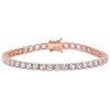 Thumbnail Image 1 of Previously Owned - 4.0mm Lab-Created White Sapphire Tennis Bracelet in Sterling Silver with Rose Rhodium - 7.25"