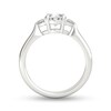 Thumbnail Image 3 of Previously Owned - 1 CT. T.W. Half-Moon-Shaped and Round Diamond Three Stone Engagement Ring in Platinum